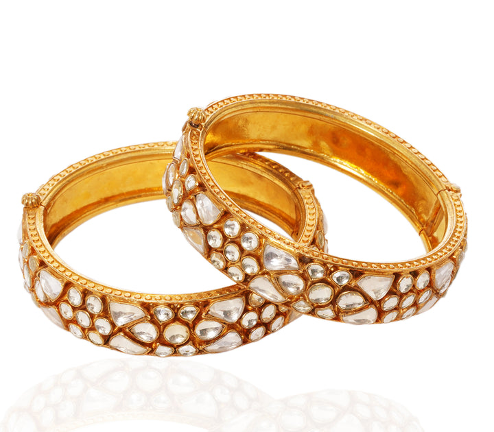 TANVI GOLD PLATED KUNDAN BANGLES