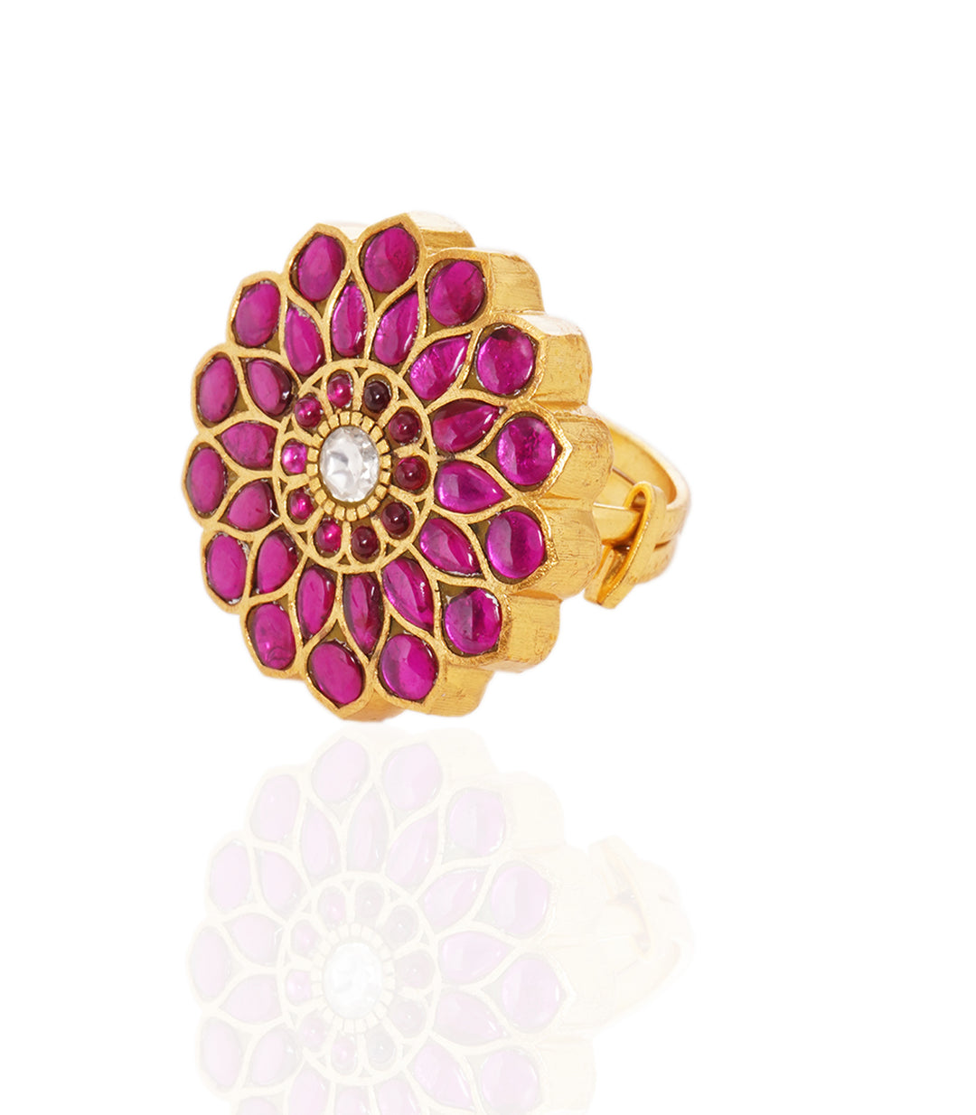 BHUMI RED KUNDAN RING