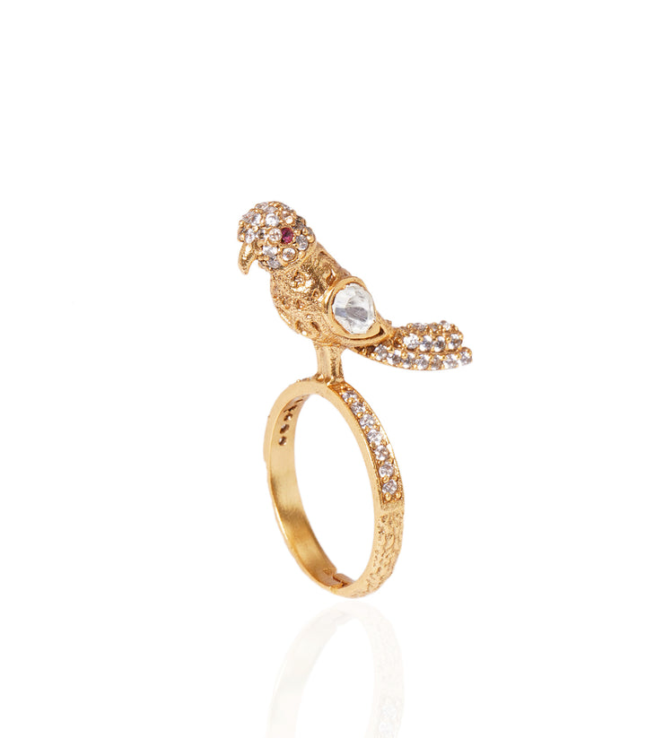 CHHAVI GOLD PLATED  MOISSANITE RING