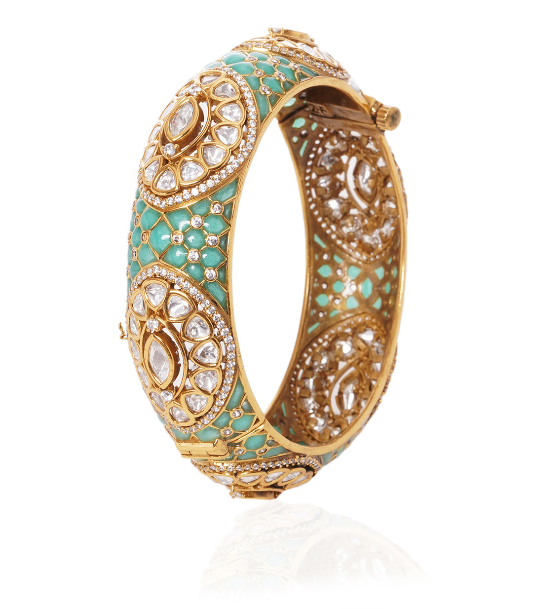 MAANVI MINT POLKI BANGLES