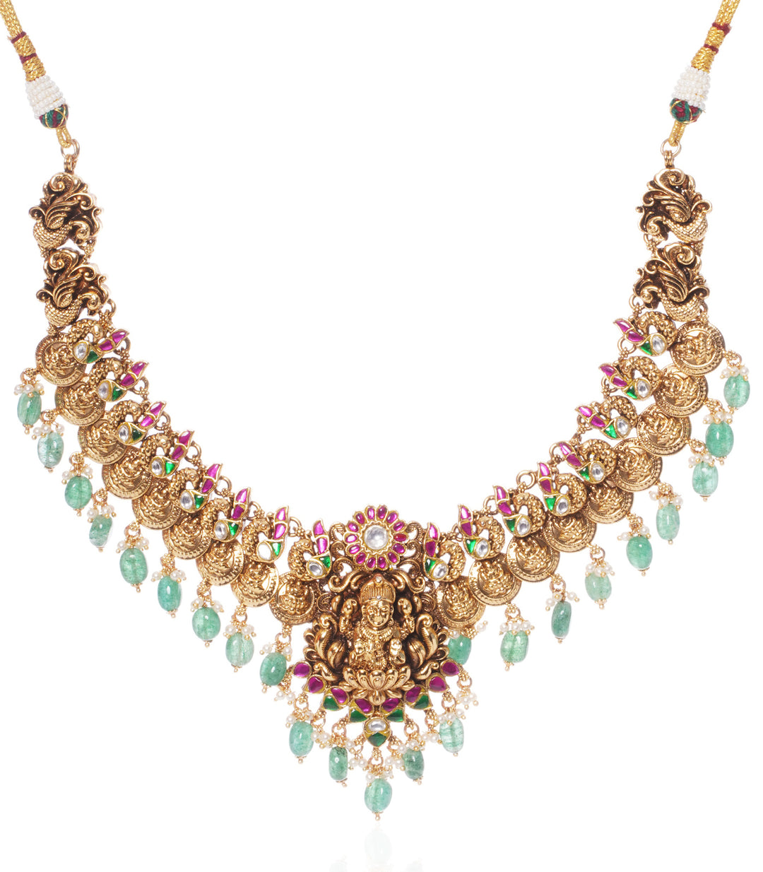 AROHI RED & GREEN  KUNDAN NECKLACE