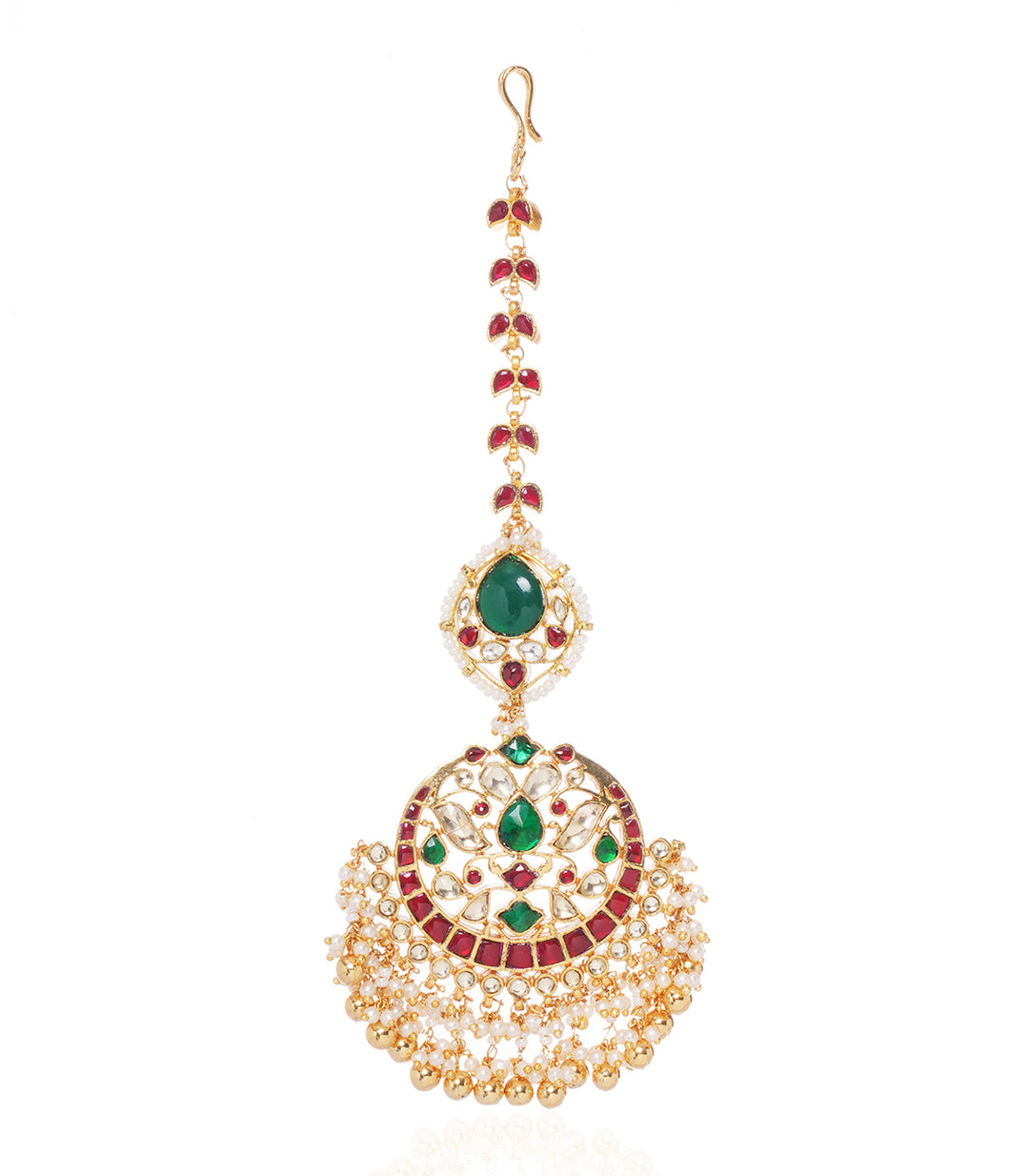 SAPNA RED & GREEN  KUNDAN TIKA