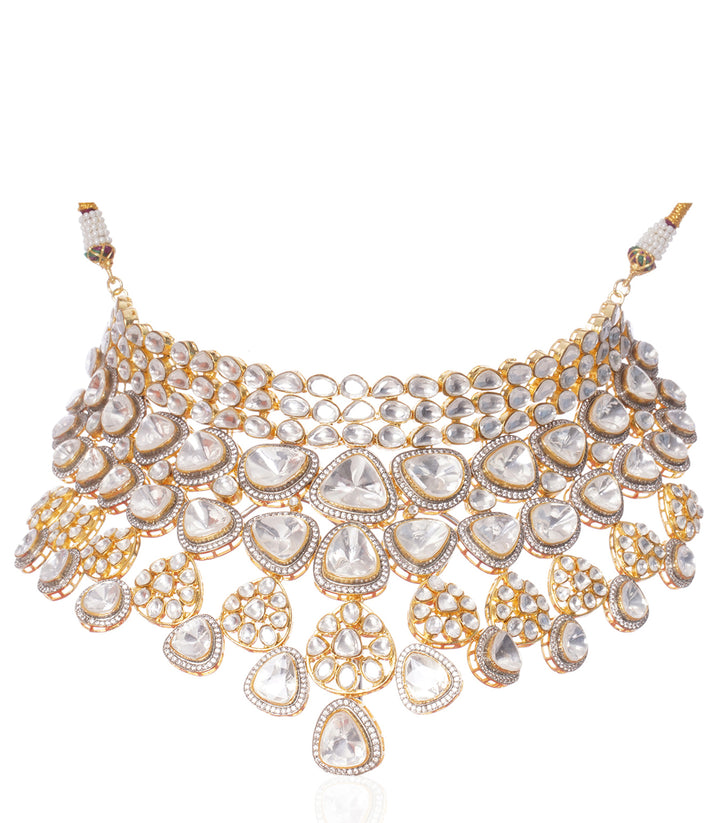 KAHINI WHITE POLKI NECKLACE SET