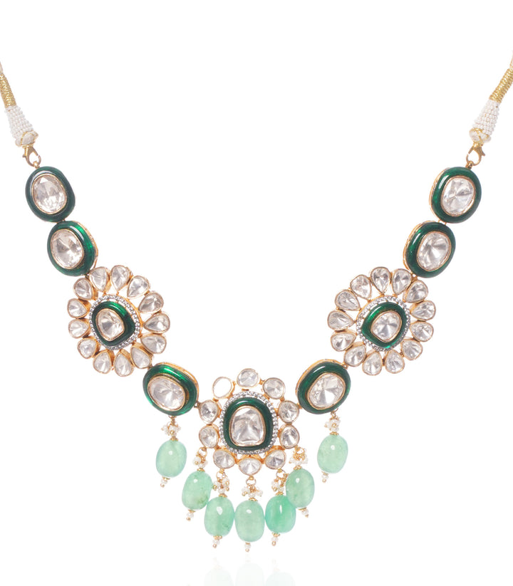 LASHIKA GREEN POLKI NECKLACE