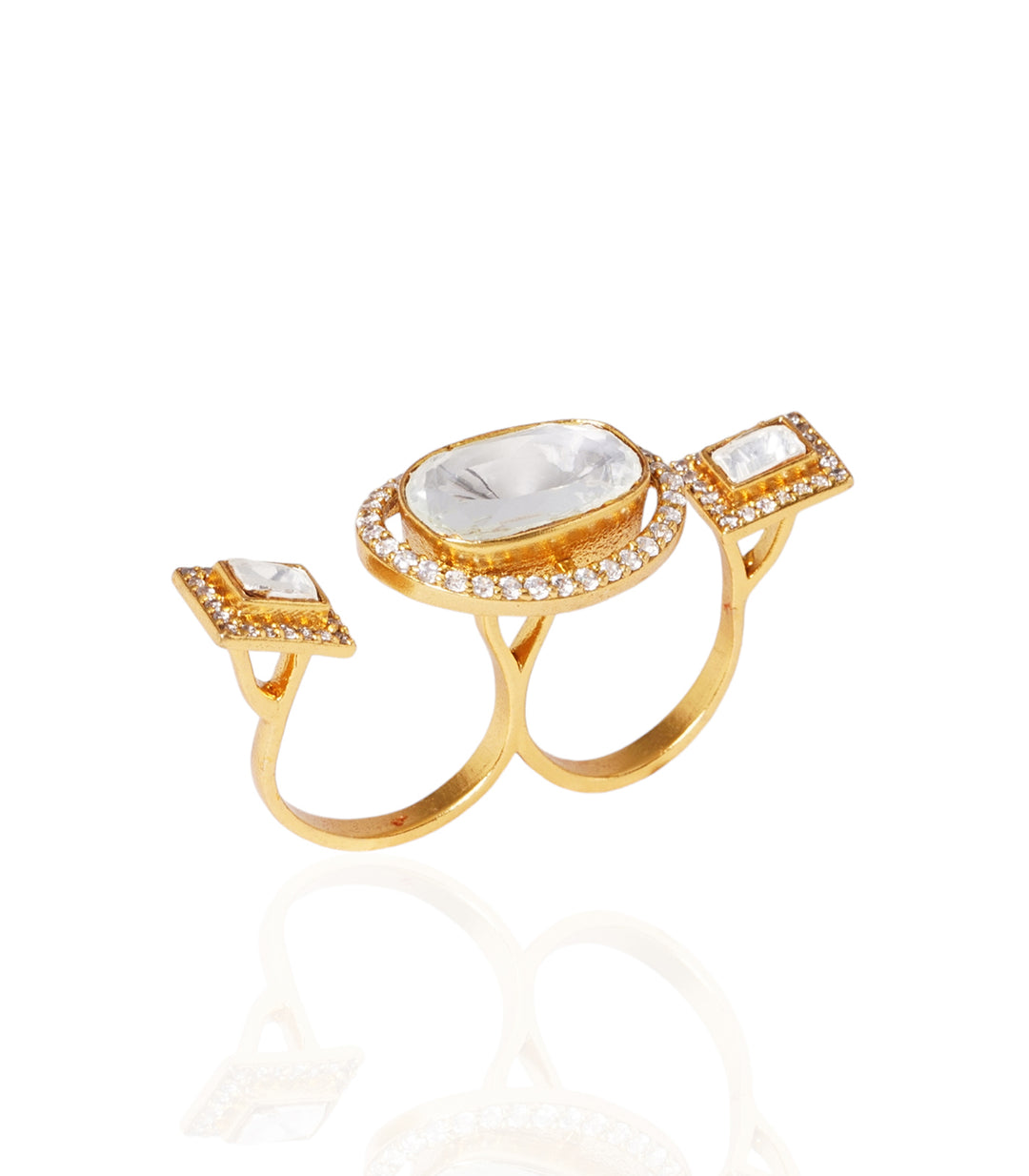 GITANJALI GOLD PLATED  POLKI RING