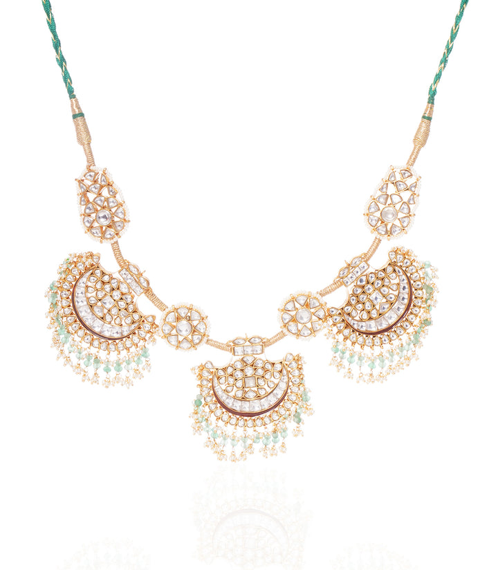 NAMITHA WHITE & GREEN  KUNDAN NECKLACE