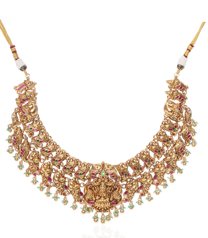 NAMITHA RED & GREEN  KUNDAN NECKLACE