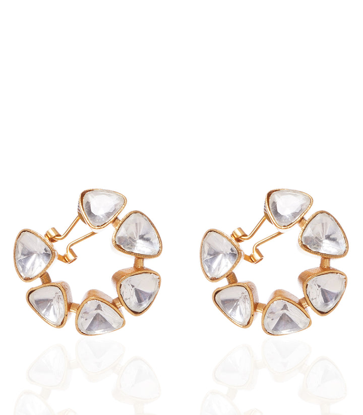 MALIKA GOLD PLATED POLKI STUD