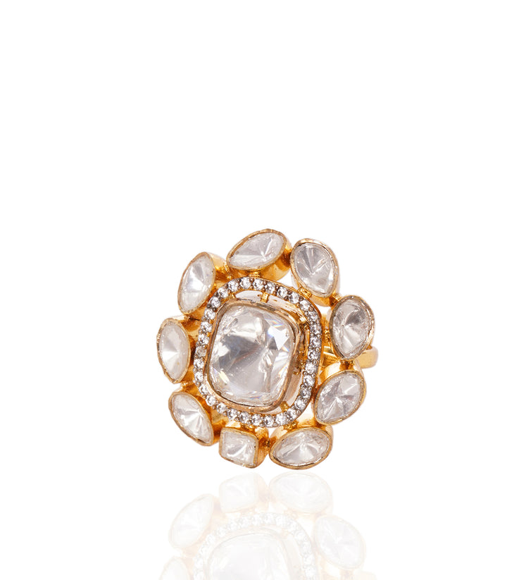 DISHANI GOLD PLATED  POLKI RING