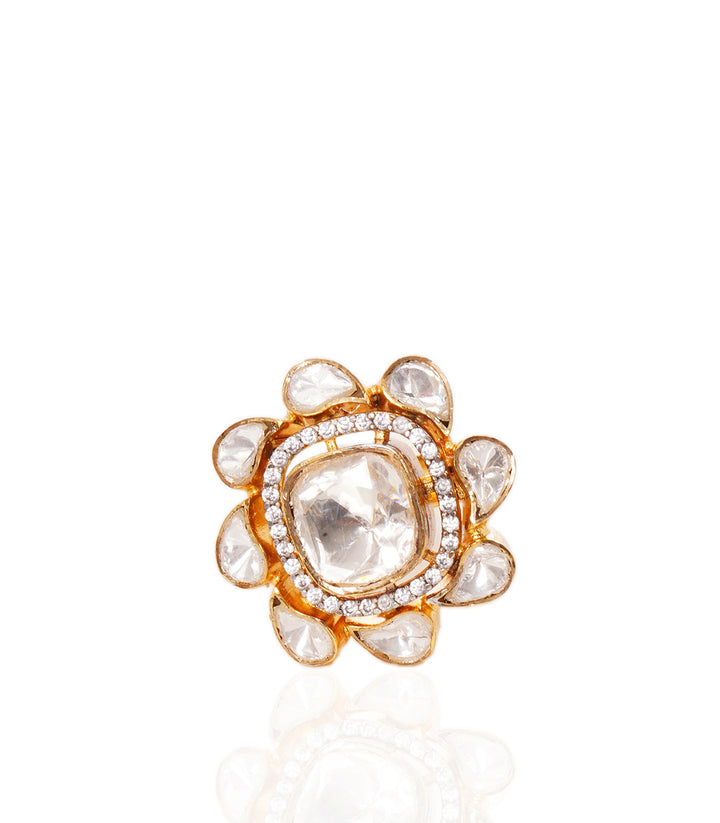 ANMARA GOLD PLATED  POLKI RING