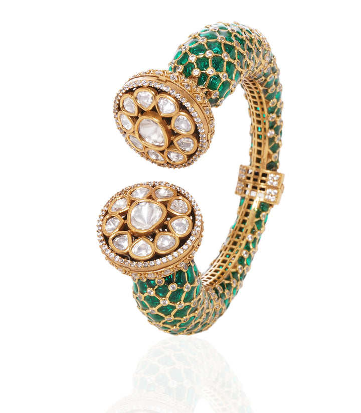 LASHIKA GREEN POLKI BANGLES