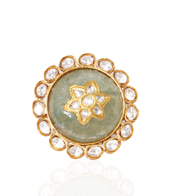 CHANDRIKA MINT KUNDAN RING