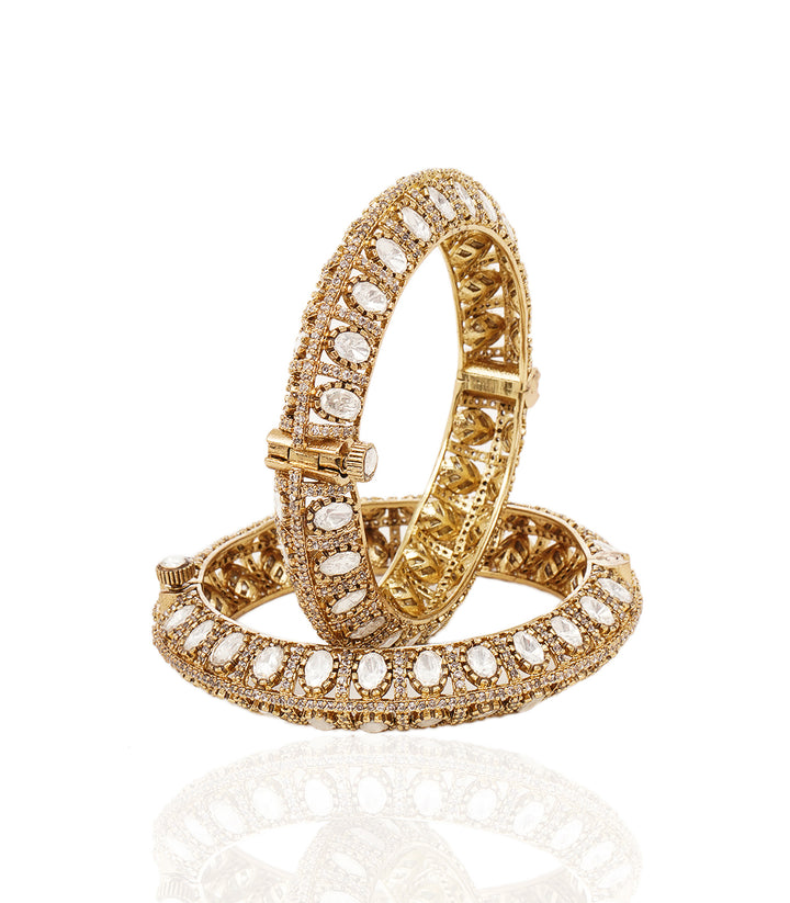 QIRAT ANTIQUE FINISH POLKI BANGLES