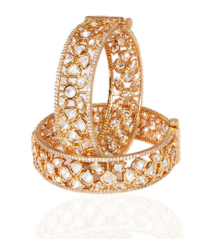 RIDHI GOLD PLATED  MOISSANITE BANGLES