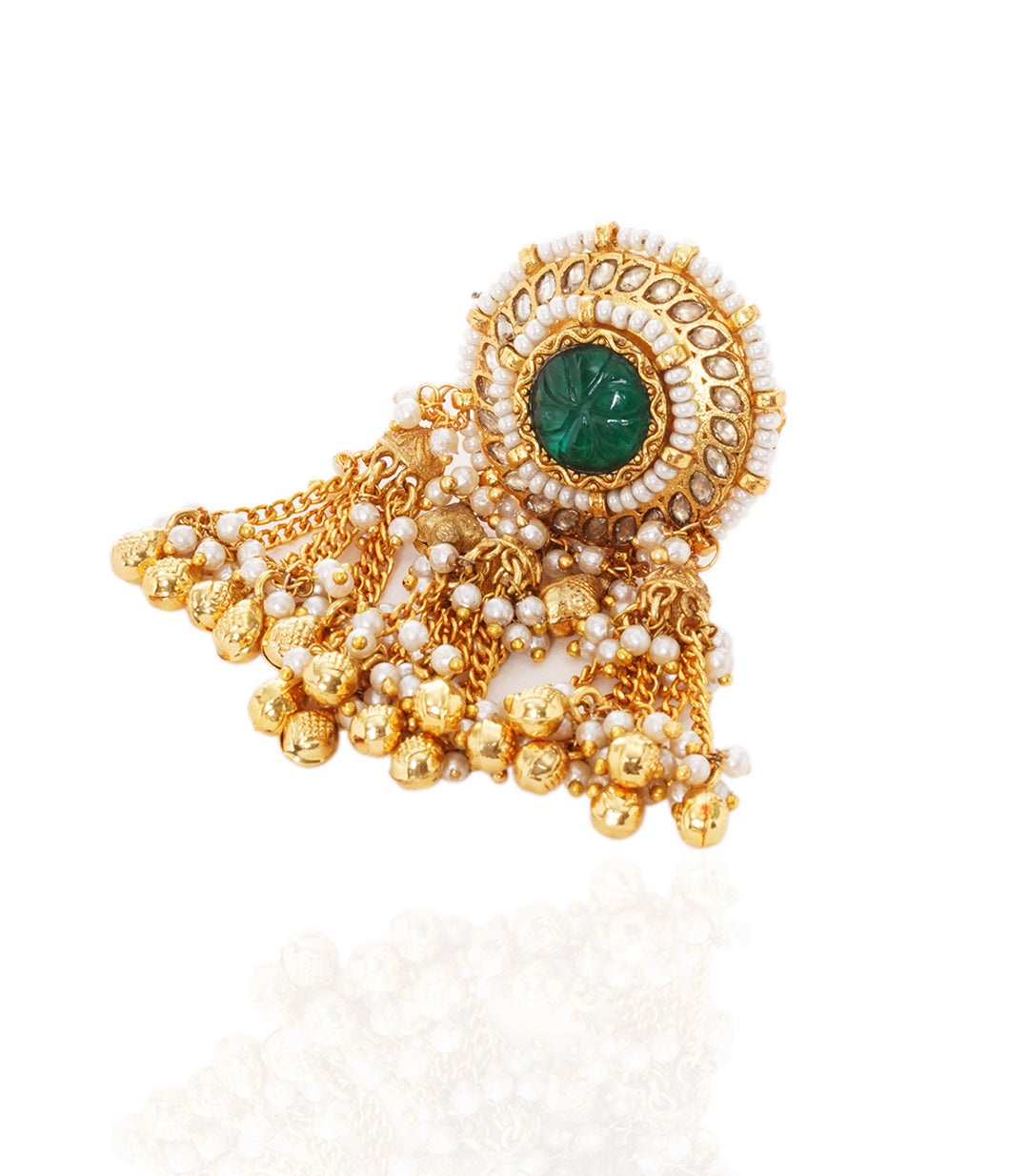 DEEPALI GREEN KUNDAN RING