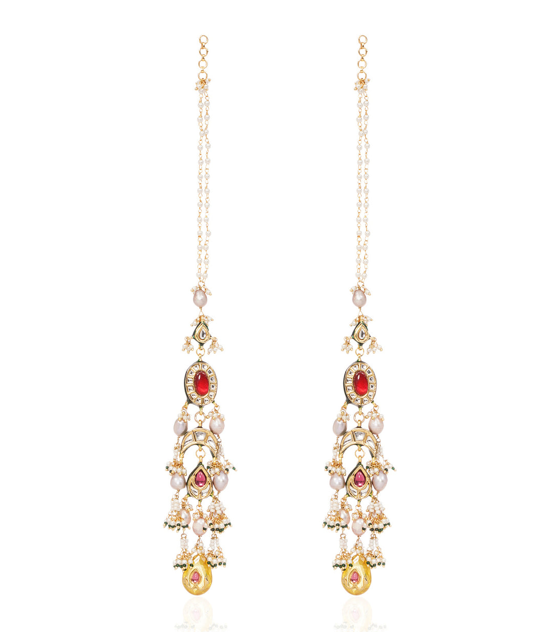 MADHAVI RED KUNDAN NECKLACE SET