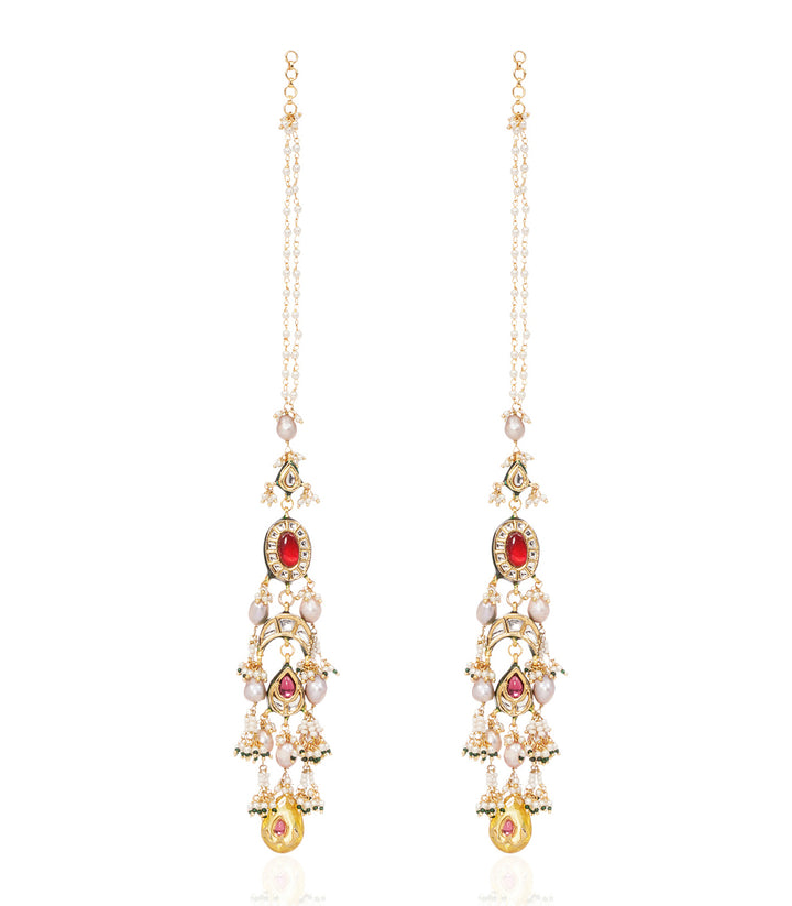 MADHAVI RED KUNDAN NECKLACE SET