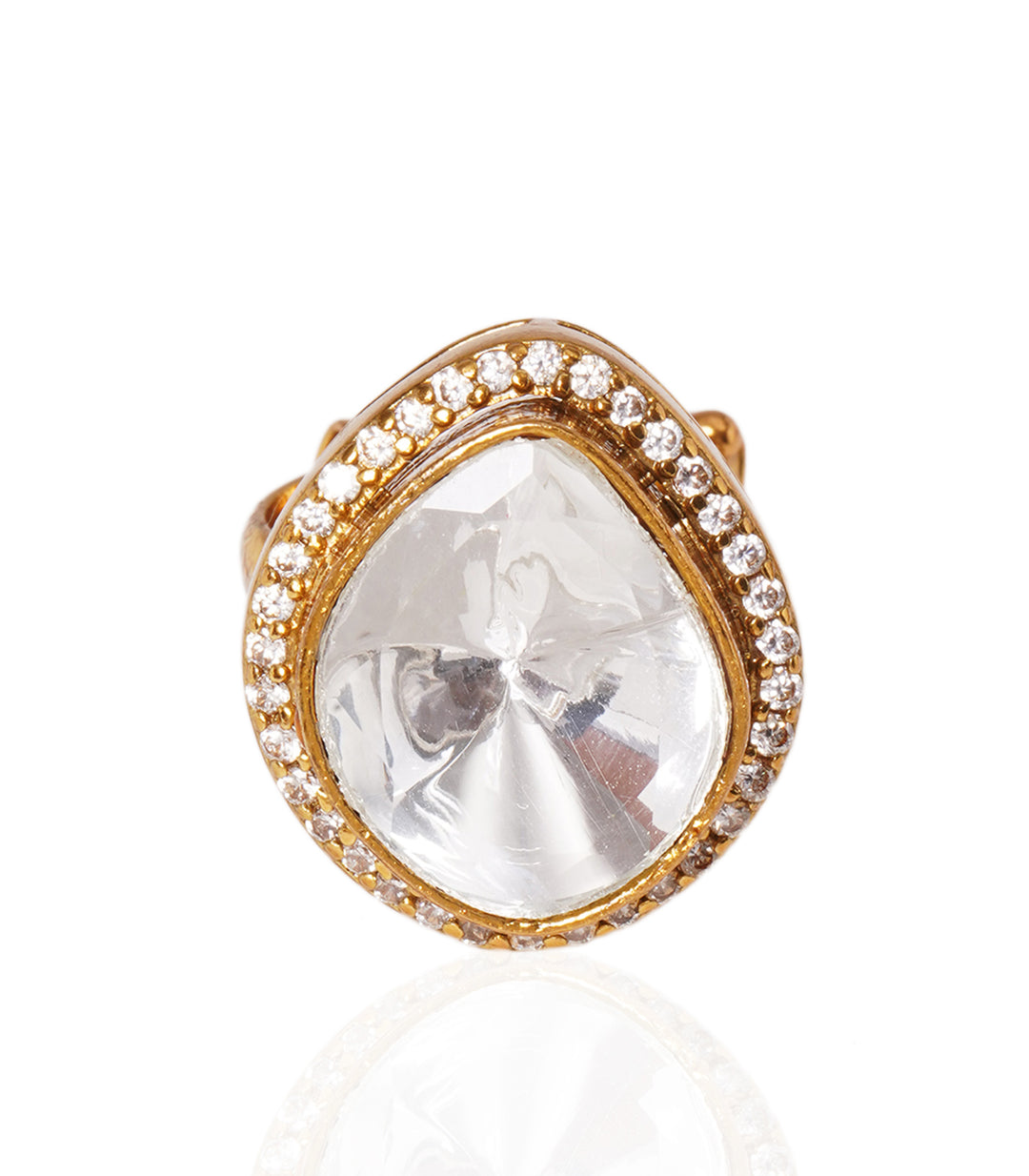 REKHA GOLD PLATED  POLKI RING