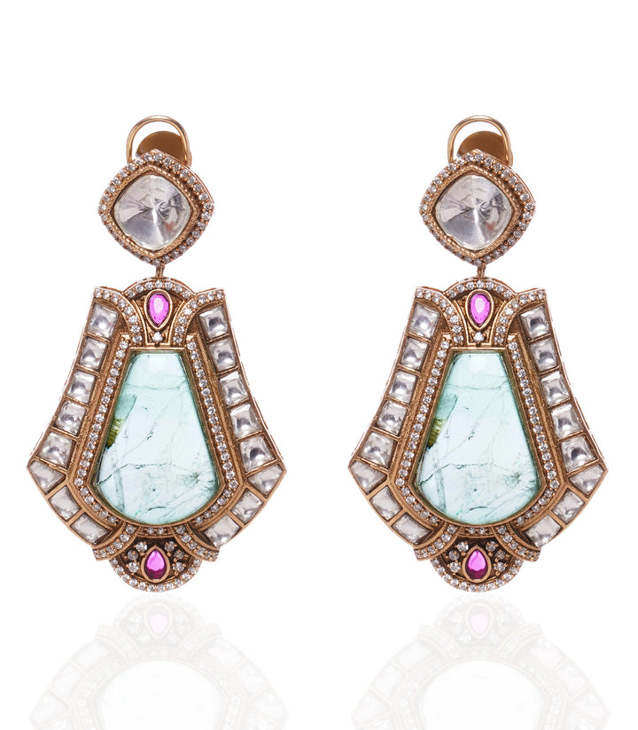 AMITA MINT FLUORITE STATEMENT EARRING