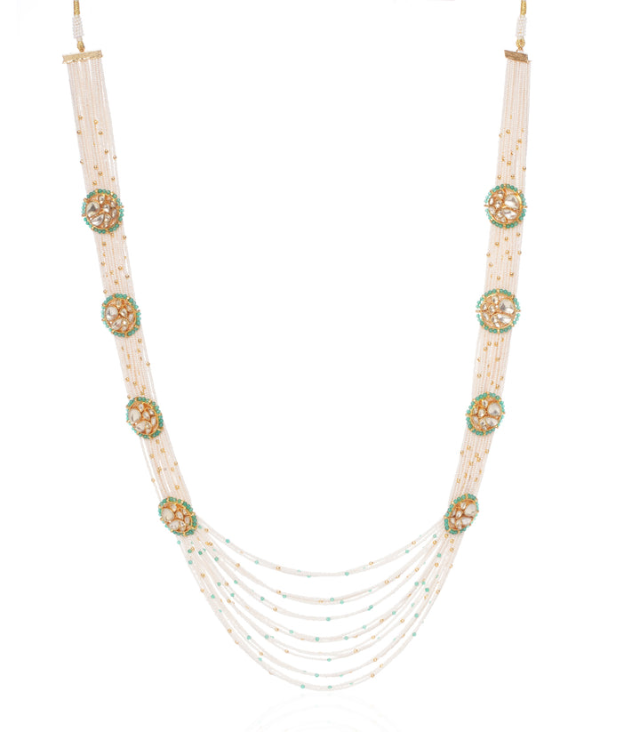 PARVATI GREEN KUNDAN LONG NECKLACE