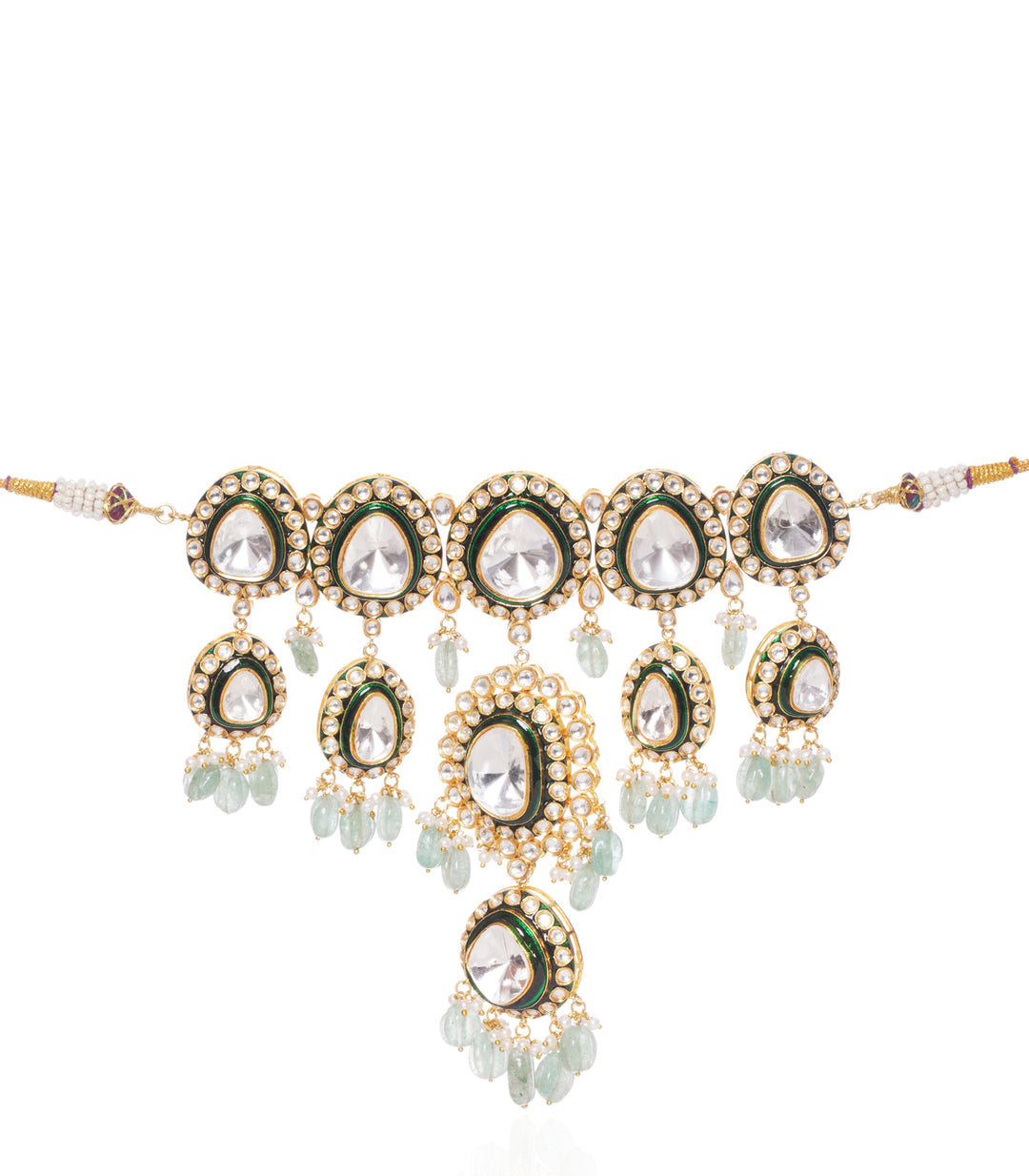 DIVYA GREEN POLKI NECKLACE SET