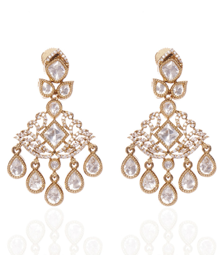 KUSUMA ANTIQUE FINISH POLKI STATEMENT EARRING