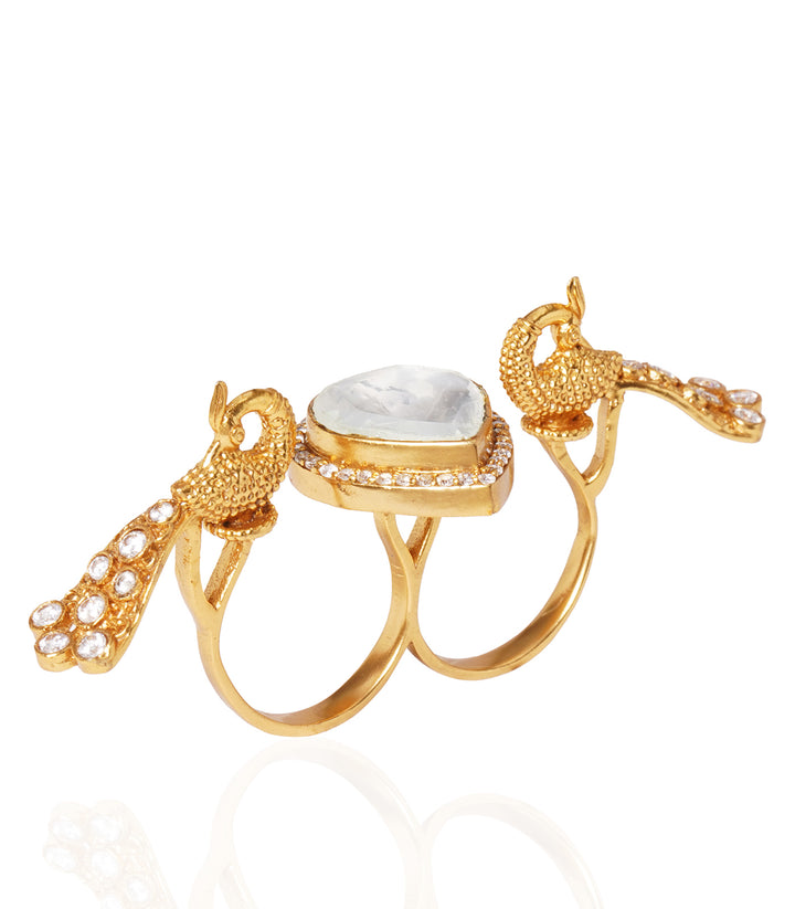 FANISHA GOLD PLATED POLKI RING