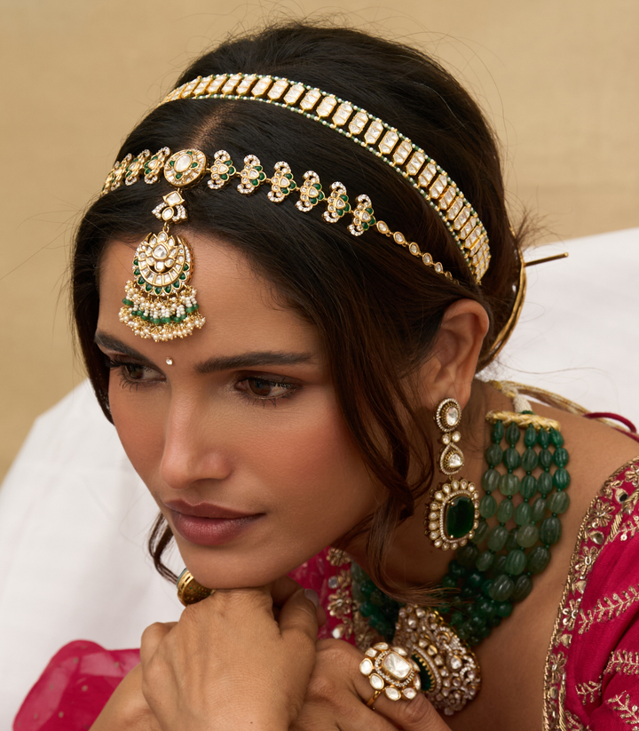 AVIKA GREEN POLKI SHEESH PECH