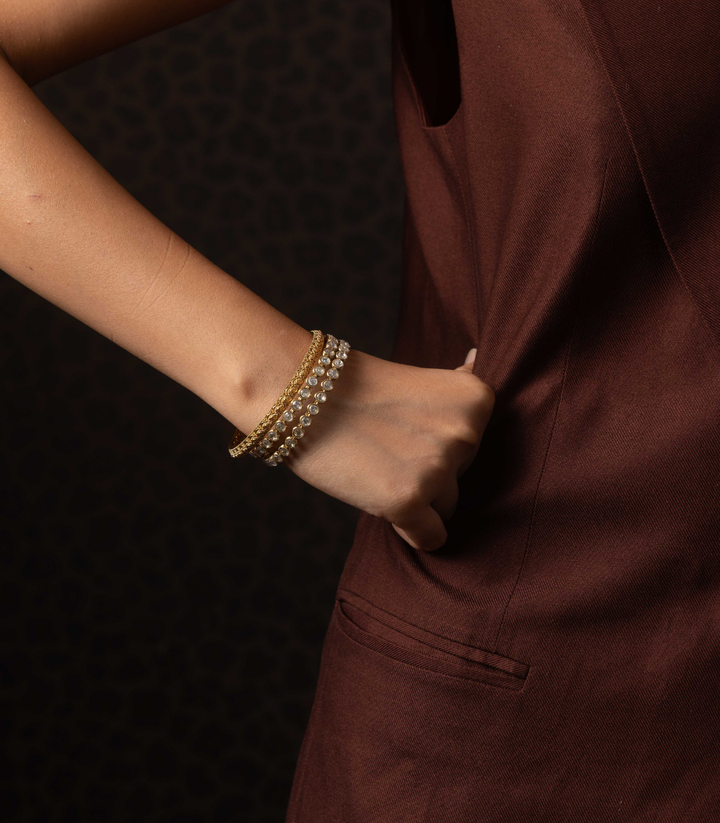 KRITI ANTIQUE FINISH POLKI BANGLES
