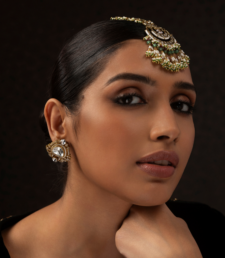 AAHANA GOLD PLATED MOISSANITE STUD