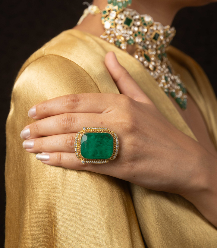 SNEHA GOLD FINISH POLKI RING