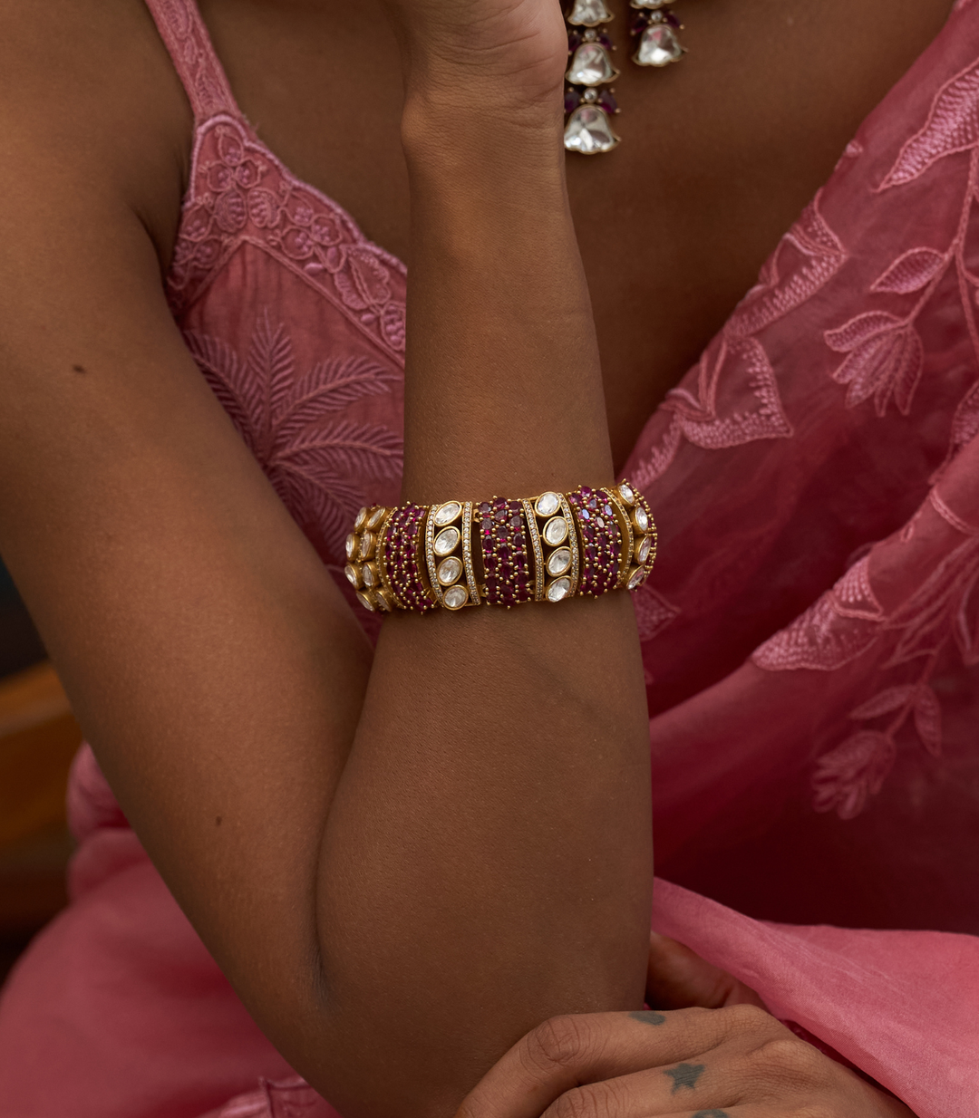 TANIRIKA RED POLKI BANGLES