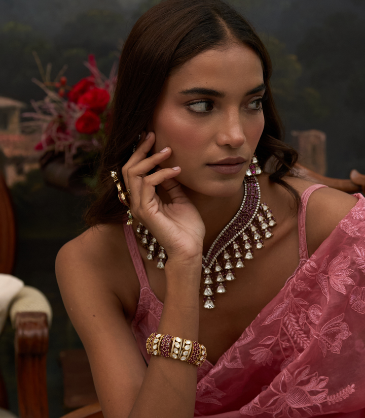 TANIRIKA RED POLKI BANGLES