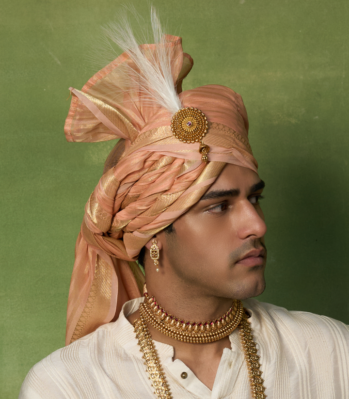 MITALI RED GOLD PLATED GROOM CHOKER