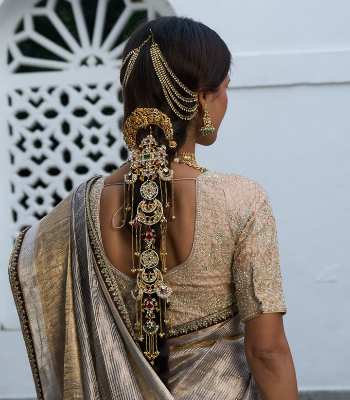 ADITRI KUNDAN RED & GREEN CHOTI