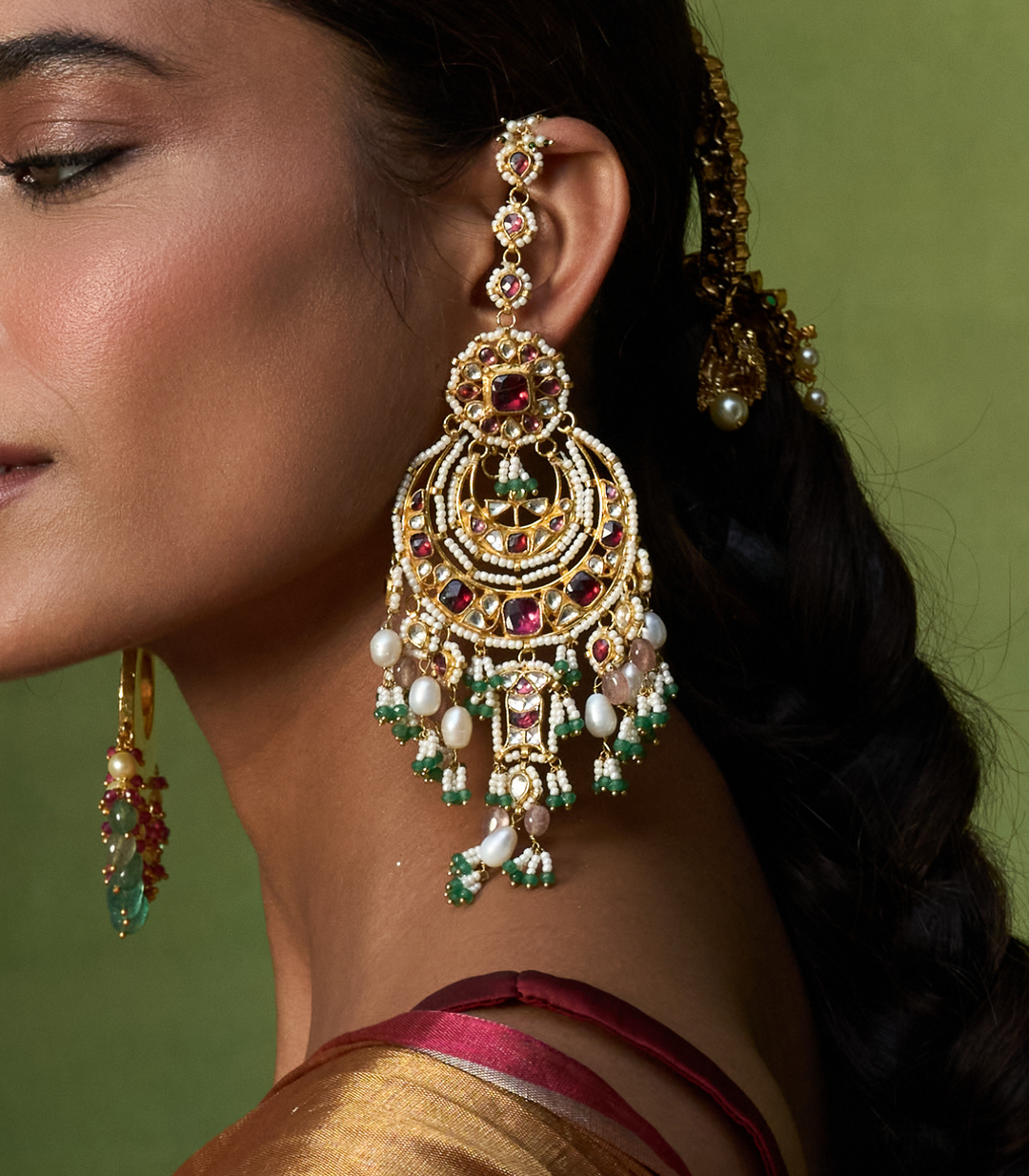 VASANTHI RED KUNDAN CHANDBALI