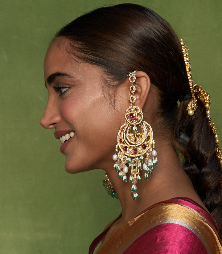 VASANTHI RED KUNDAN CHANDBALI