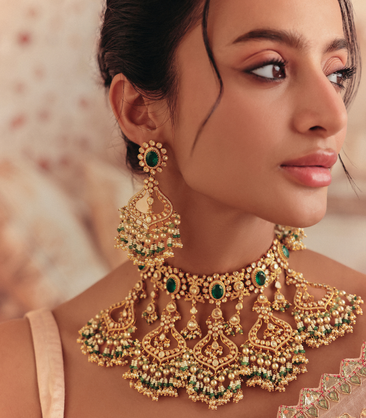 ZOE GREEN MOISSANITE CHANDBALI