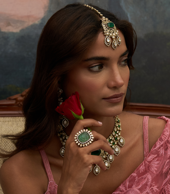 GAURIKA GREEN MOISSANITE RING