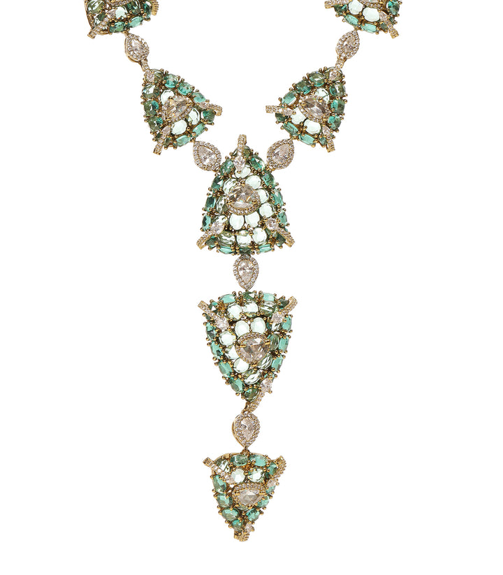 KEYA MINT ROSE CUT NECKLACE SET