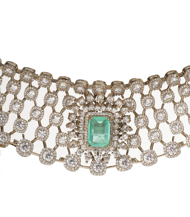 HETAL MINT POLKI NECKLACE SET