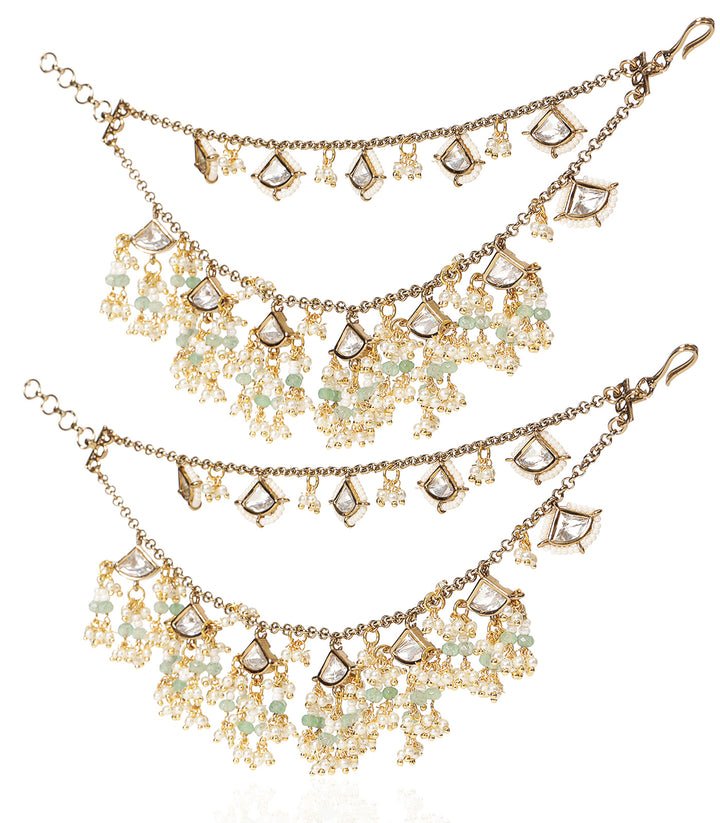 AKSHI ANTIQUE FINISH POLKI EARCHAIN