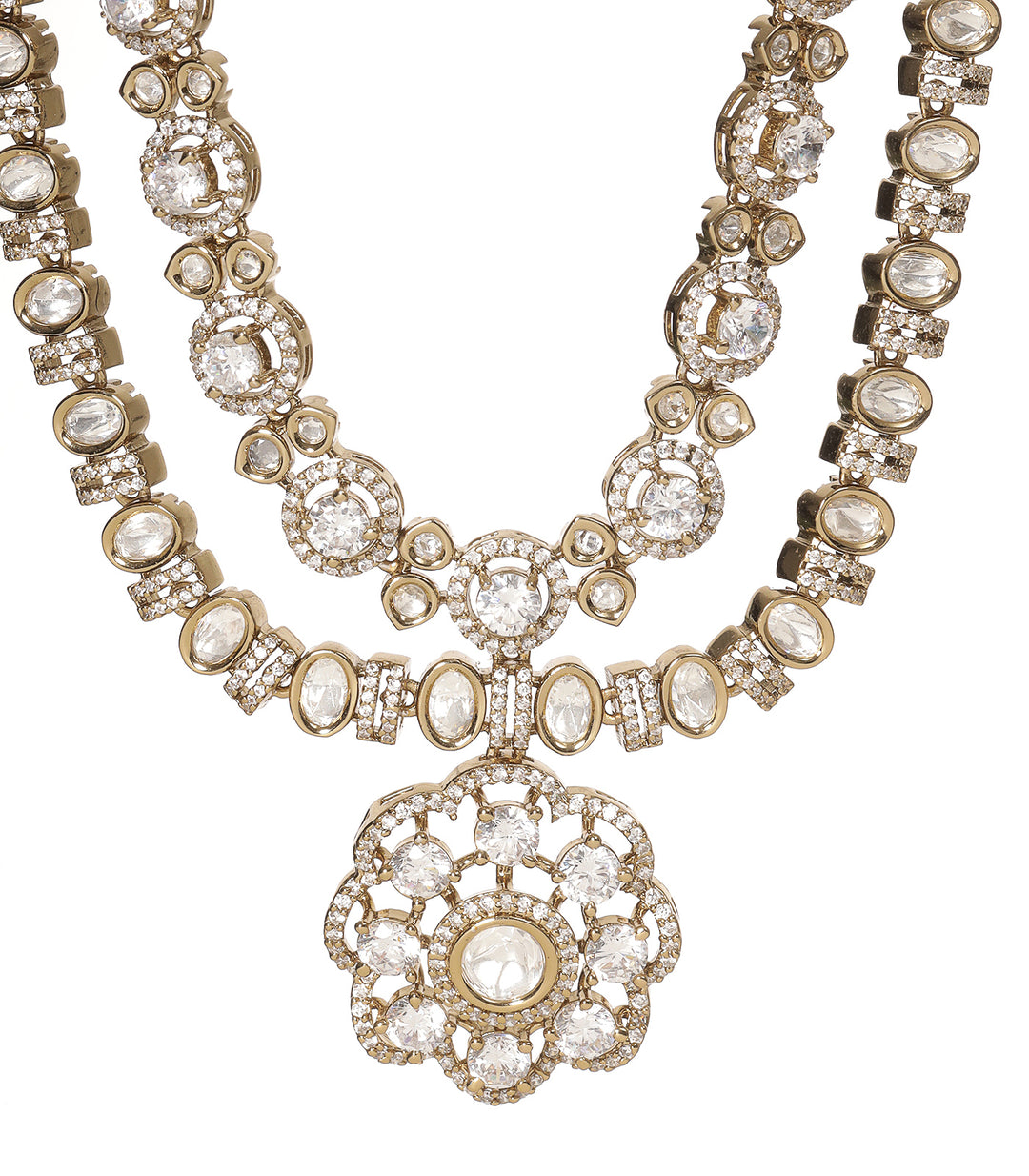 MANSI ANTIQUE FINISH POLKI NECKLACE SET