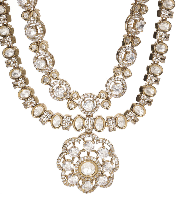 MANSI ANTIQUE FINISH POLKI NECKLACE SET