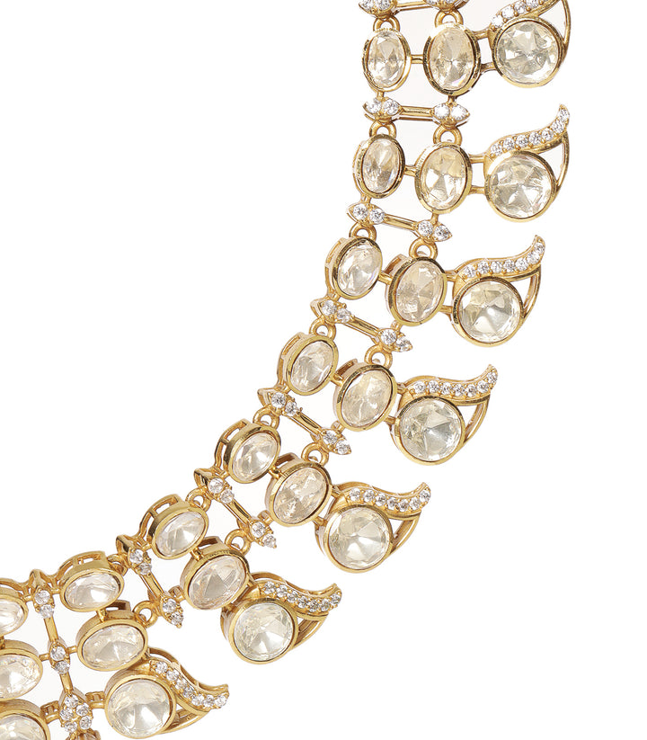 ELENA GOLD PLATED POLKI NECKLACE SET
