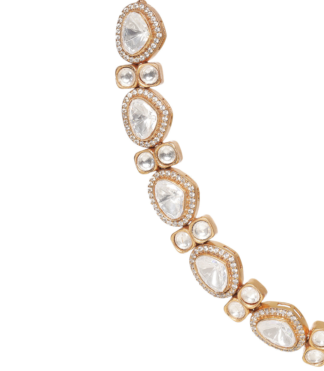 ANVI GOLD PLATED POLKI NECKLACE SET