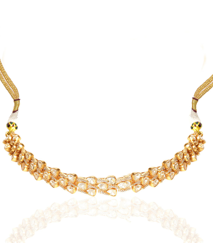 GEETIKA GOLD PLATED MOISSANITE NECKLACE SET