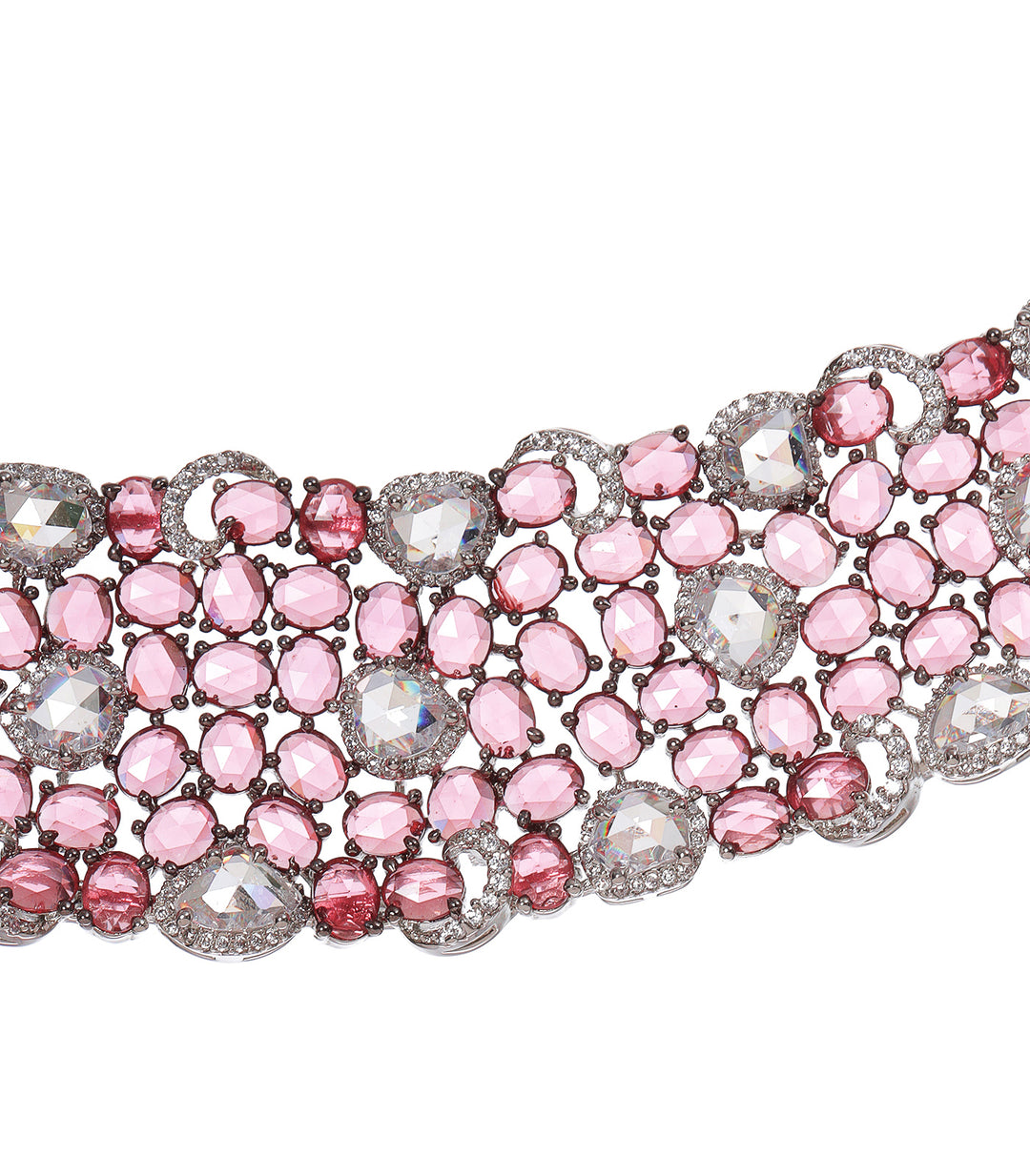 BHUMI PINK ROSE CUT NECKLACE SET