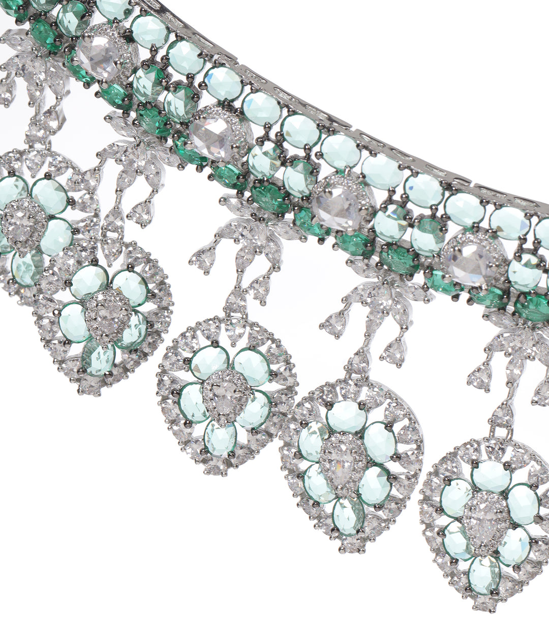 SADHIKA MINT ZIRCON NECKLACE SET