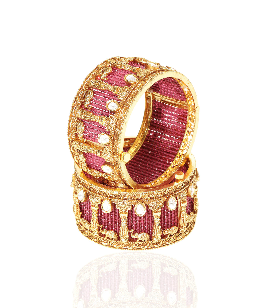 SHIVANYA GREEN POLKI BANGLES